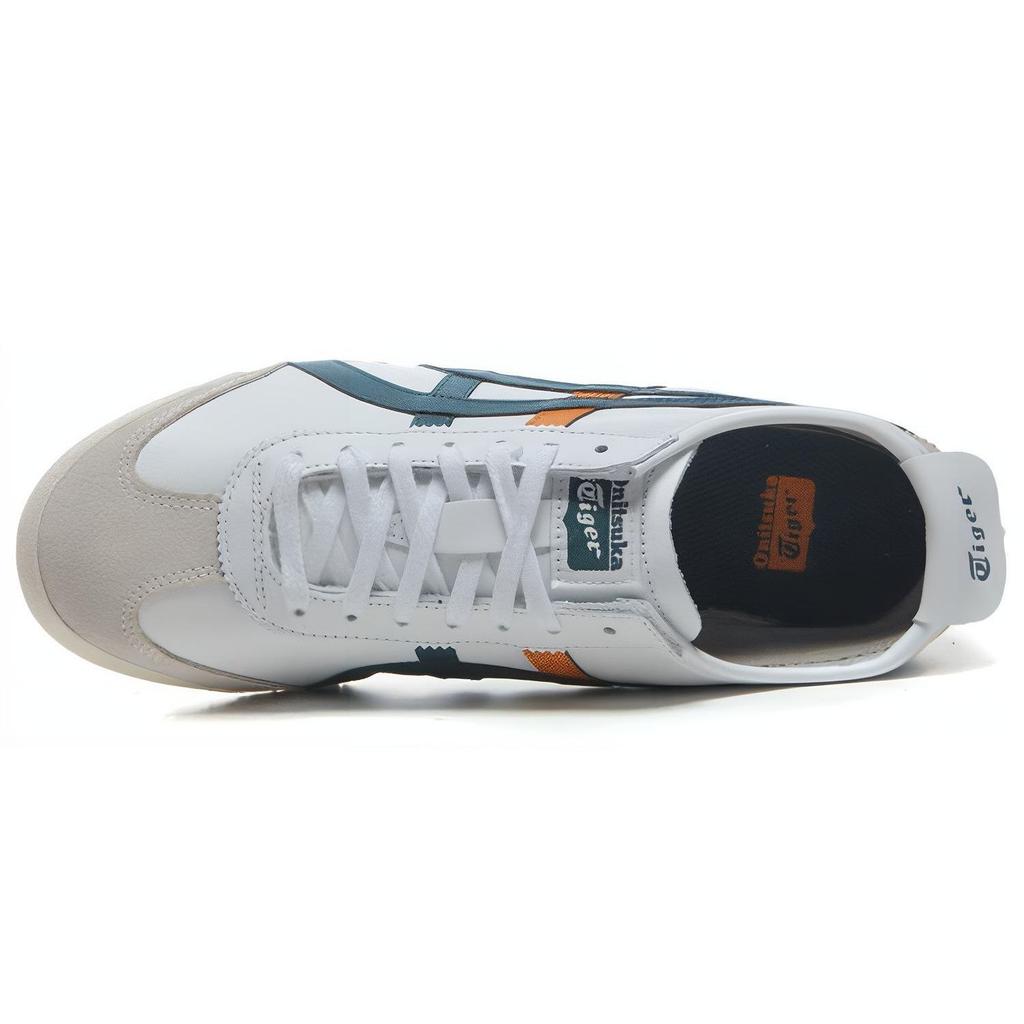 ONITSUKA TIGER Mexico 66 Comfortable Non-Slip Durable Low-Top Running Shoes Unisex Sneaker White Green Yellow D4J2L-0180