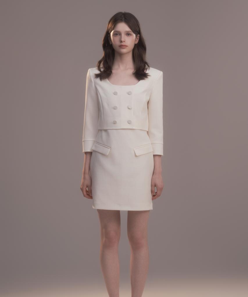 Mausolleum Celina Button Dress - Cream