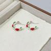 Elegant Apple Stud Earrings Accessory Crafted from High Quality Alloy with Sparkling Zircon for Fashionable Women