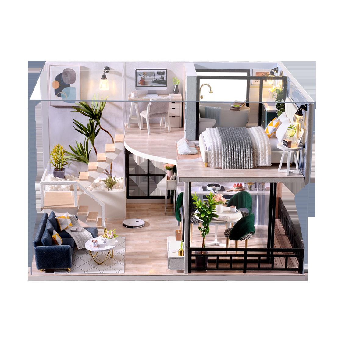 Zhi Qu Wu DIY Cozy Loft House: Novel Double-Layer Design Toy