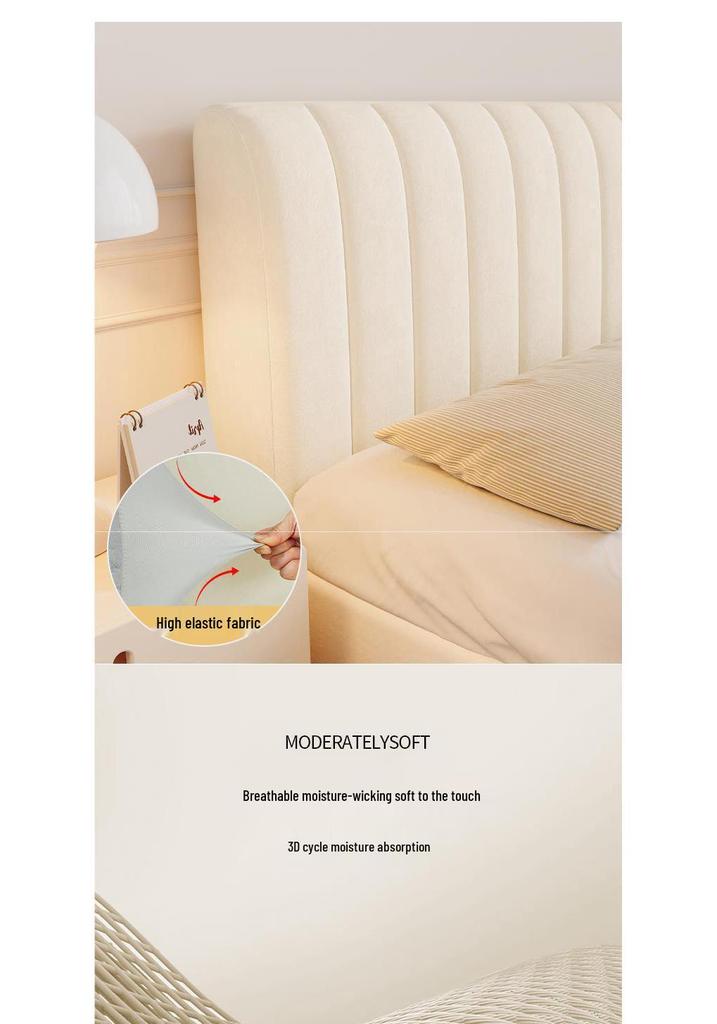 Soft Padded Bedside Cushion Headboard Cover - Washable & Simple Design for Double Beds