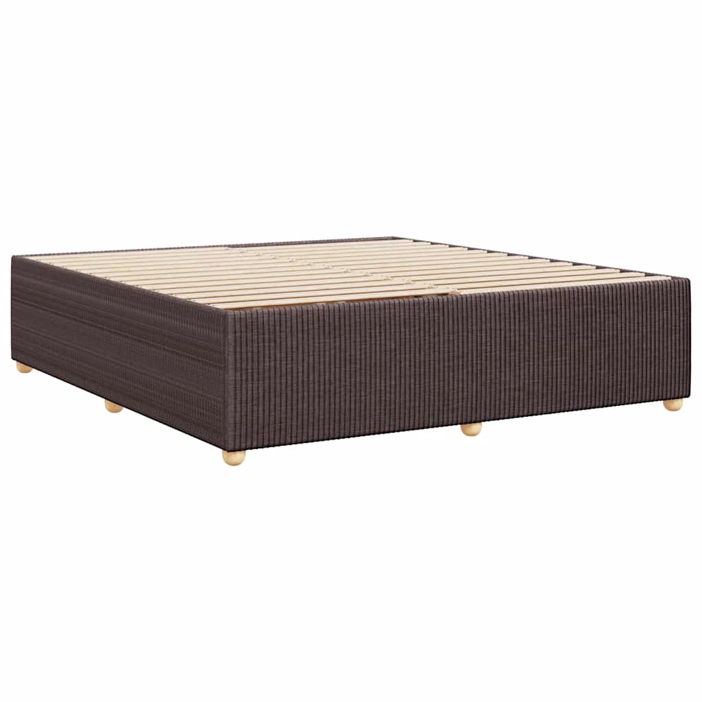 Bed Frame without Mattress Dark Brown 200x200 cm Fabric