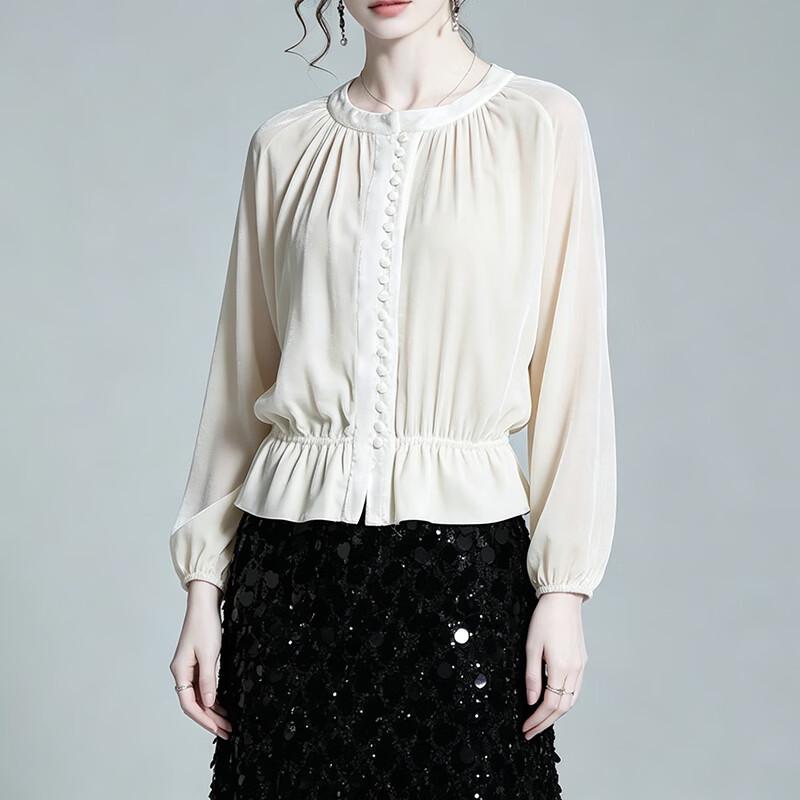 Women s Mulberry Silk Velvet Button-Down Shirt