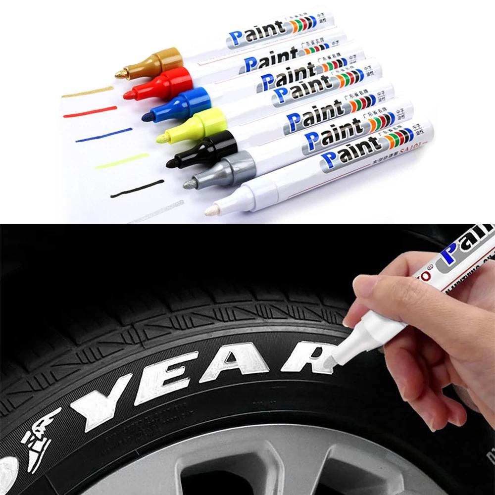 Rotulador De Goma Para Rueda De Coche, Marcador De Pintura Permanente De Metal, Con Retoque De Grafiti, Resistente Al Agua, 1 Pi