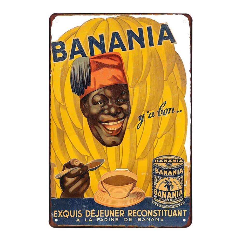 BANANIA Metal Signs Funny Tin Painting Plaque Vintage Decorative For Bar Pub Club Cafe Poster Wall Stickers Home Decor 20x30cm