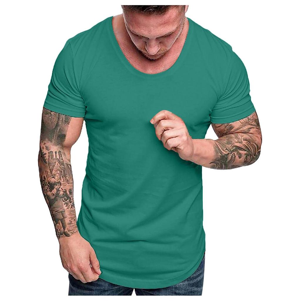 Fashion Men's Summer Slim Fit Casual  Short Sleeve T-shirt Top Blouse