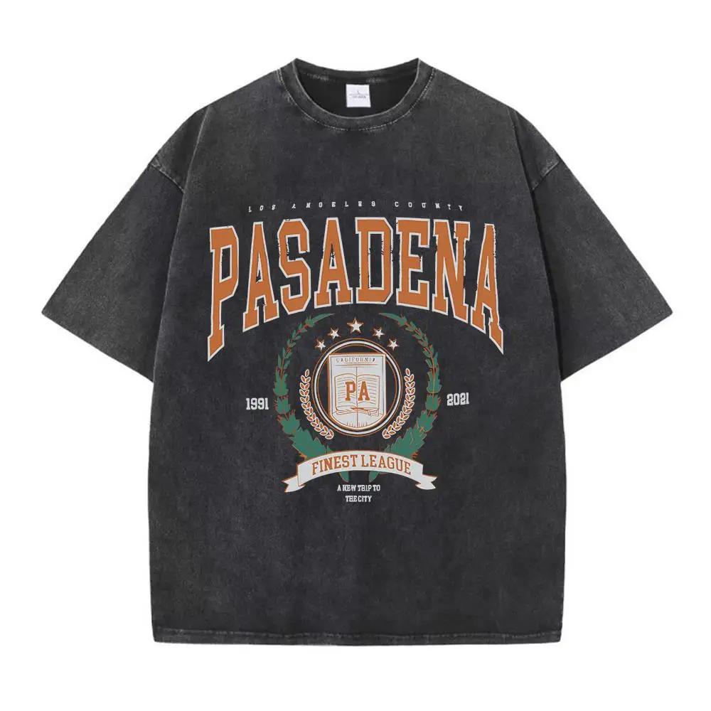 Summer Washed Cotton T-shirt with Fashionable Design and Printed Top Loose and Worn Round Neck Streetwear