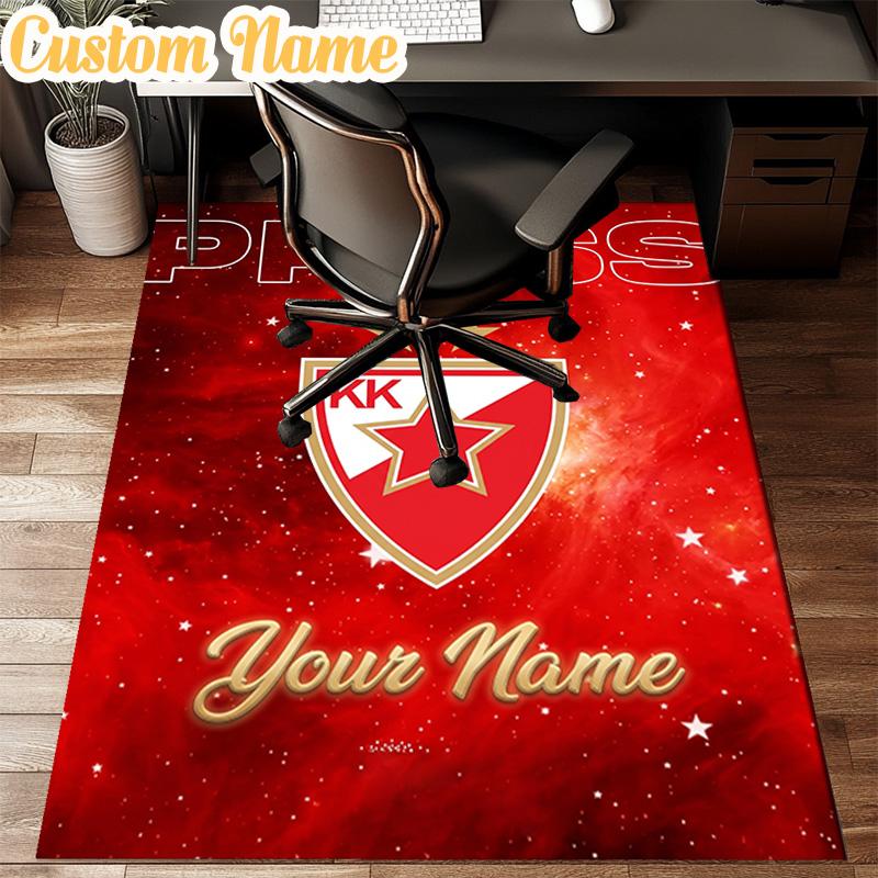 Custom Name FK Crvena Zvezda Rug Office Rug Chair Mat Non Slip Carpet Rugs for Bedrooms Dining Room Living Room Home Decor Gifts