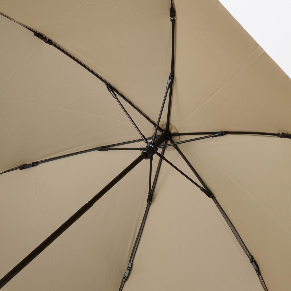MUJI Folding Umbrella for Sun and Unisex Dark 55cm Rib Length Two-Way Rain, Adult, DEA15A5A, Beige,