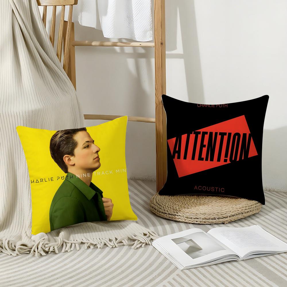 Charlie Puth Cushion Cover Breathable Linen Pillow Cover Skin-Friendly Home Decor Pillowcase With Hidden Zipper