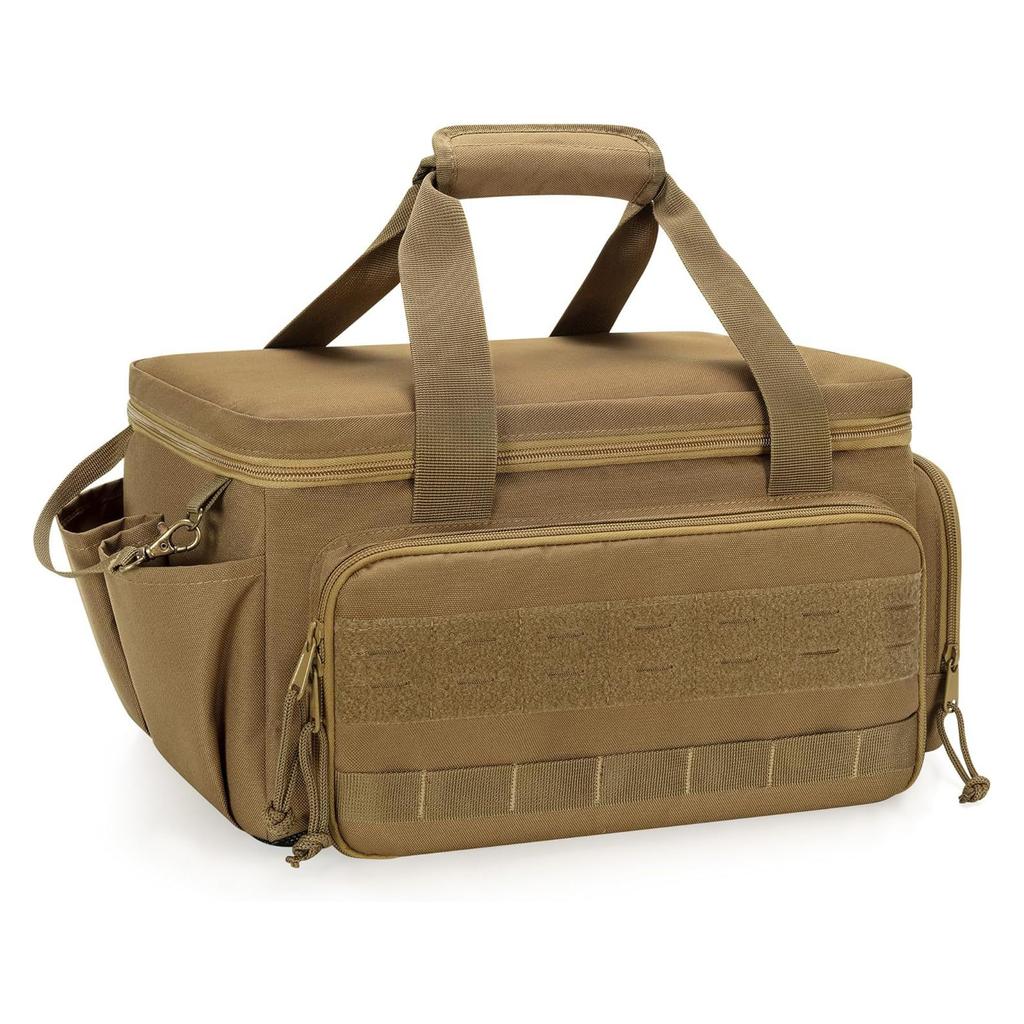 Borsa Porta Attrezzi Piccola da Uomo con Base Antiscivolo e Imbottitura Spessa Ideale per Artigiani Elettricisti Falegnami Cachi