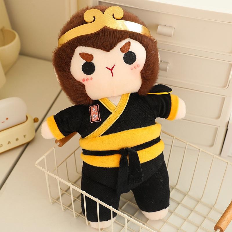 Black Wukong Doll Plush Toy Journey To The West Mythical Monkey King Doll Children Throw Pillow Holiday Gift