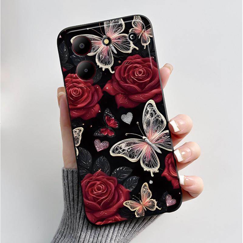 For ZTE Blade A54 Case Protective Soft Silicone Flower TPU Covers for ZTE BladeA54 4G Bumper For Blade A34 A 54 Phone Cases Bag