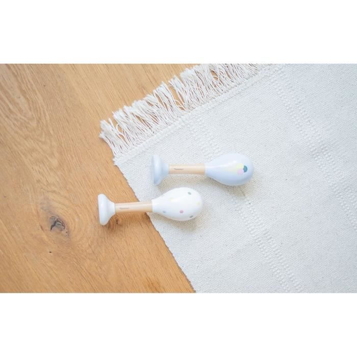 Hochets en bois - kindsgut - set de 2 - bois - 6 mois et plus - bleu clair