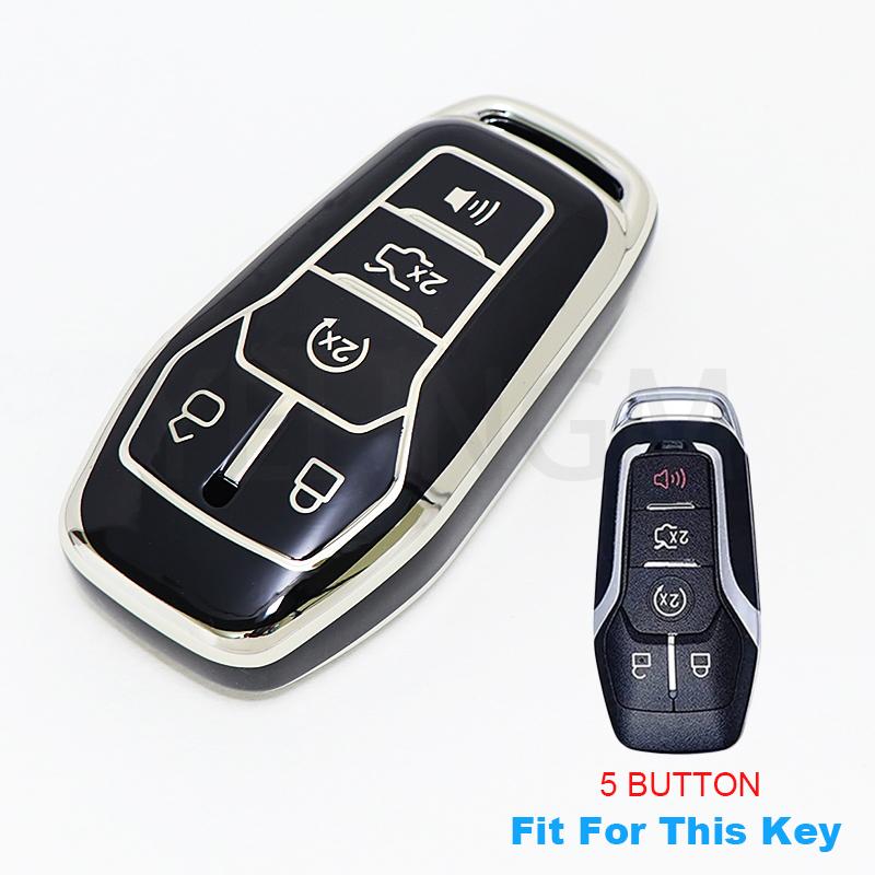 Car Remote Key Case TPU Cover Shell Fob For Ford Fusion Mondeo Mustang F-150 Explorer Edge 5 Buttons Protector Bag Accessories