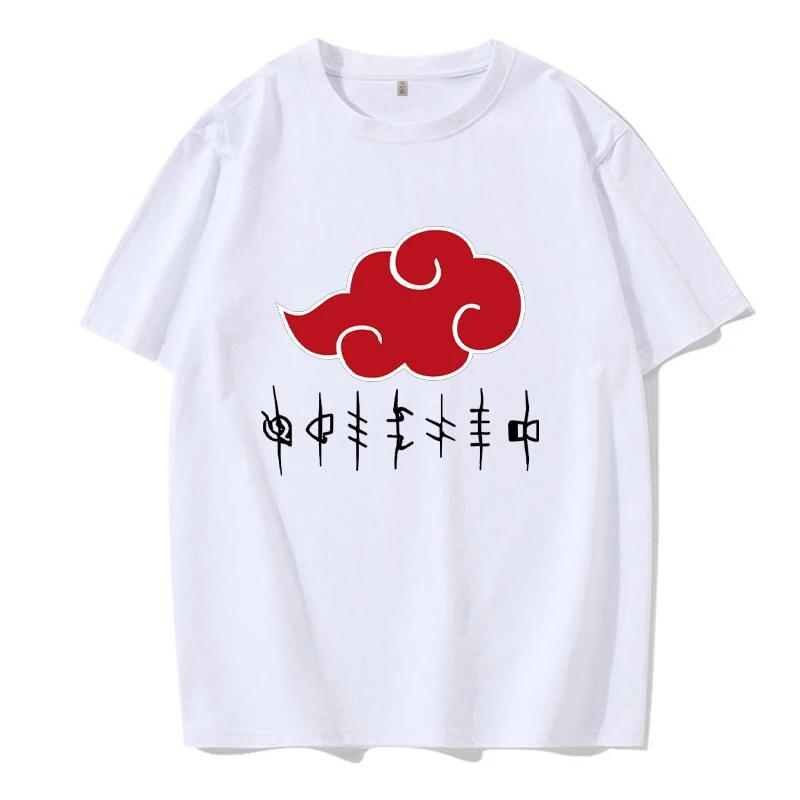 Men's and Women's Casual T-shirt Akatsuki Moire Print Casual Fashion Summer Comfortable Street Wear Hip Hop Top Short Sleeve