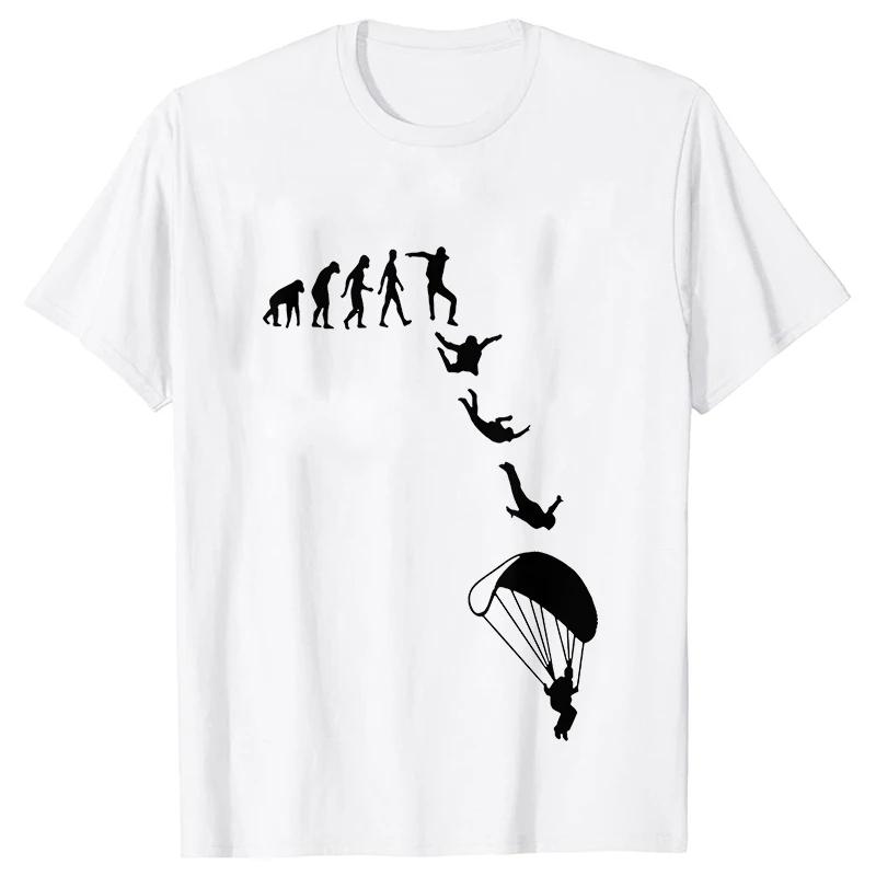 Funny Skydiving Men T-shirt Sky Diving Graphic Tops Short Sleeve Skydiver Clothing Parachute Evolution Jumping T Shirts Harajuku