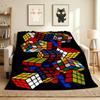 Rubik'S Cube Flannel Blanket Throw Blanket Soft Warm Sofa Bed Camping Car Home Decor Unique Christmas Gift C9302042