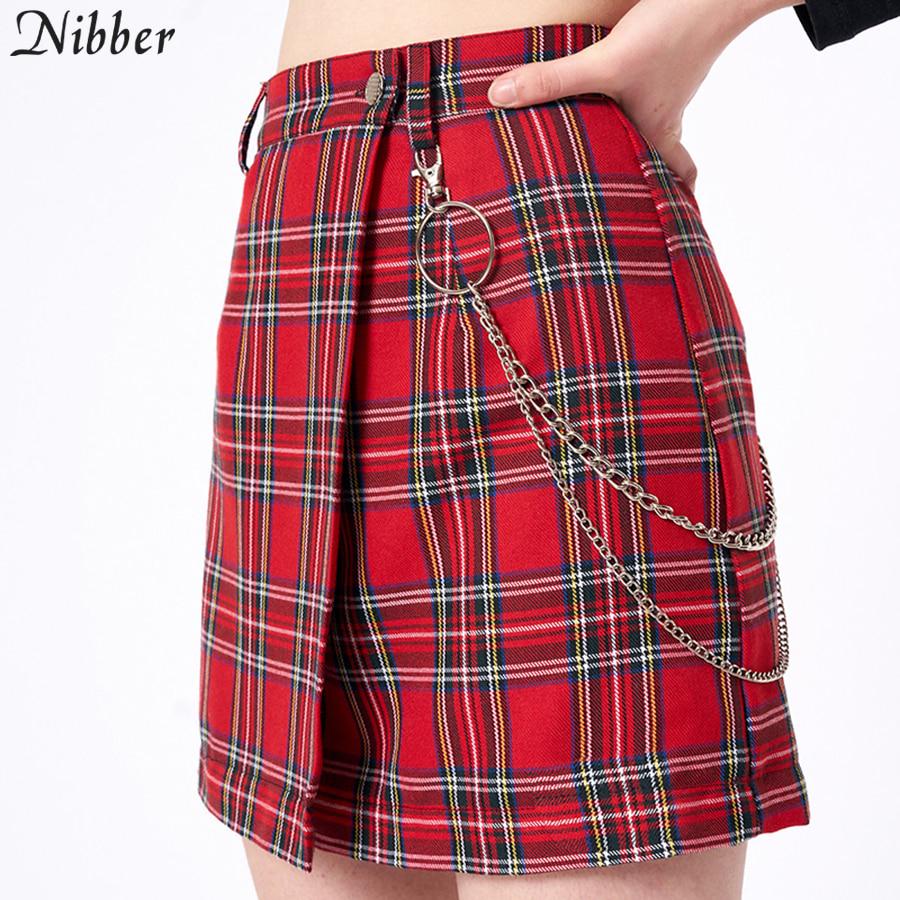 red plaid vintage skirt