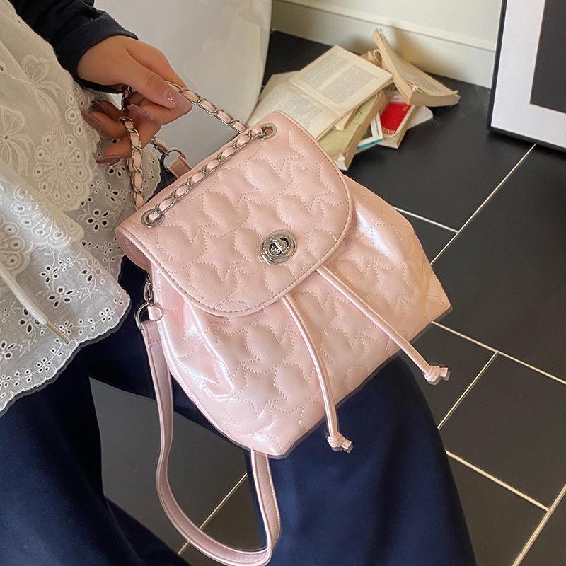 Embroidered Thread Pentagram Backpack Women's Fashion 2025 Summer New Niche Design Chain Bag Xiaoxiangfeng Backpack Women