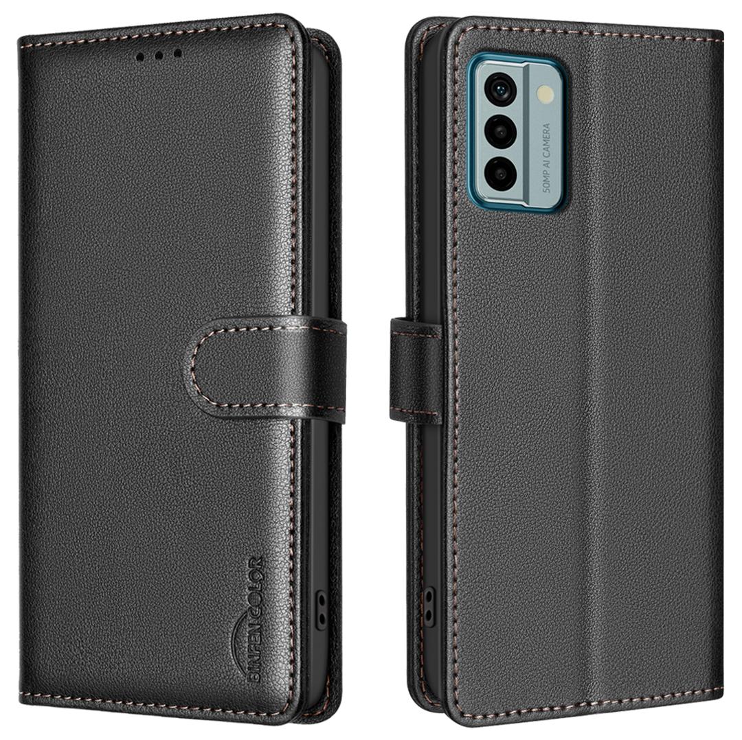 

BINFEN COLOR BF32 For Nokia G22 Wallet Phone Phone Case Litchi Texture RFID Blocking Stand Cover A