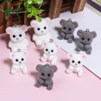Resin Flocking Cute Three-dimensional Keychain Pendant Car Key Chain Pendant Bag Pendant