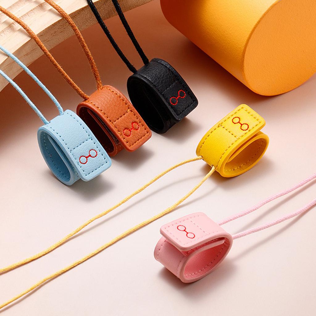 Slank PU-skinn brillesnor med oppbevaringspose for solbriller lesebriller lett reisetilbehør