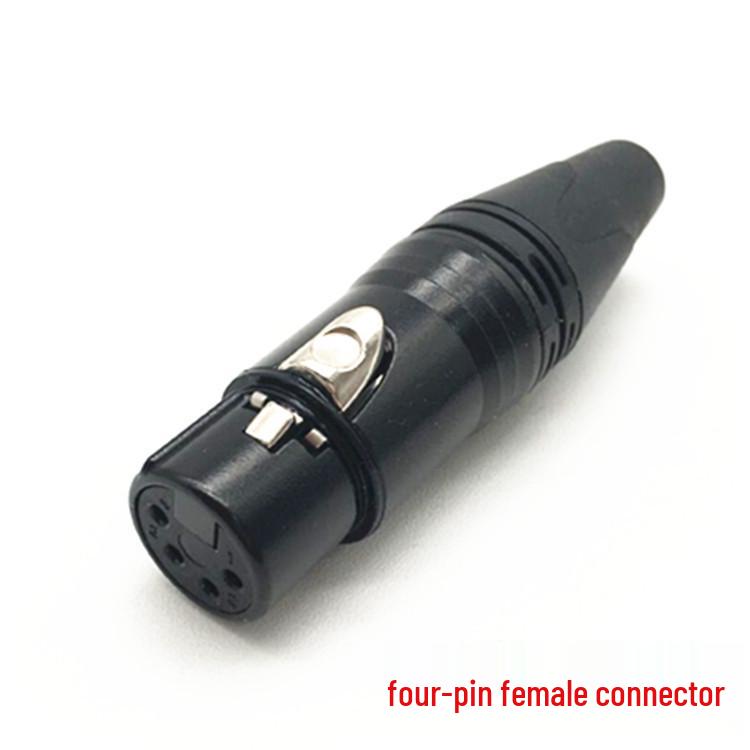 4-Core Internal Thread Copper Pin XLR Female Audio Microphone Connector