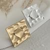 Luxury European & American Geometric Square Ring Set: Stylish Irregular Hollow Design In Alloy