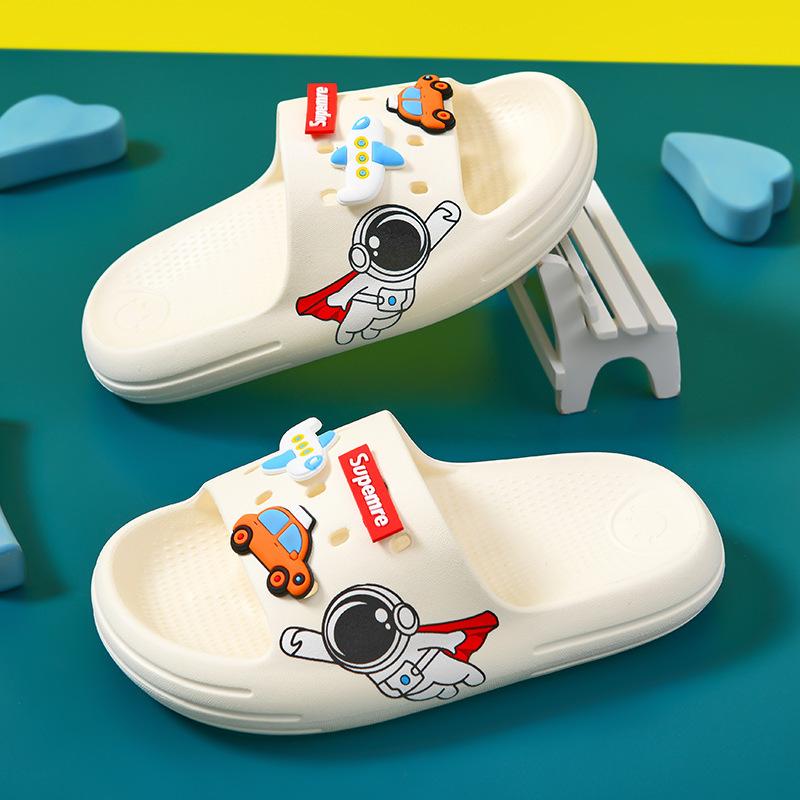 

Adorable Kids Cartoon Slippers For Boys And Girls Breathable Nonslip Indoor Footwear In White Blue Pink And Black In Available 26-27 білий