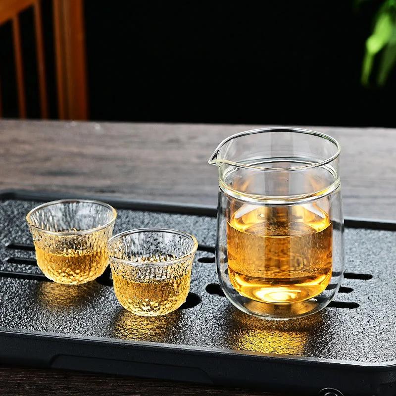 Japoński styl Żaroodporny Podwójna Ścianka Szklana Czarka do Herbaty Chahai Zestaw do Herbaty Kung Fu Akcesoria Dzbanek do Kawy Dzbanek