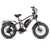 EAhora Terra Black/Green/Blue 1000W Single Motor 48V15AH Detachable Battery 20 * 4.0-inch Tire City Road with Suspension Electric Bicycle