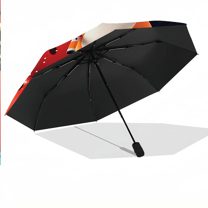 Stampa Miraculous Ladybug 8?Ombrello Pieghevole Automatico con Stecche Resistente al Vento Leggero per Viaggi all'Aperto