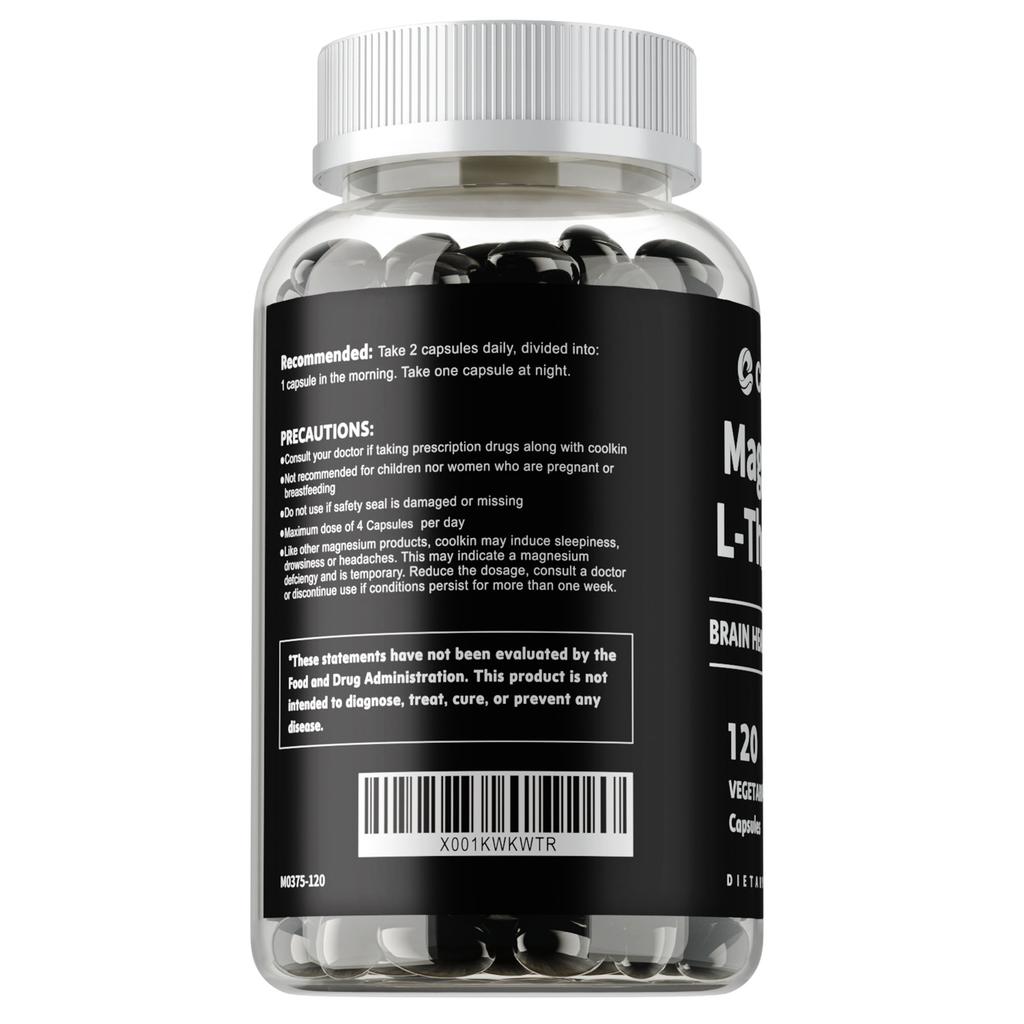 Capsule Amestecate L-Magnesiu Treonat, complet naturale, 2000 mg per porție, ușor absorbabile, potrivite atât pentru bărbați, cât și pentru femei.
