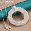 925 Sterling Silver Round Circle 16/18/20/22/24/26/28/30 Inch Pendant Necklace For Women Wedding Party Fashion Jewelry