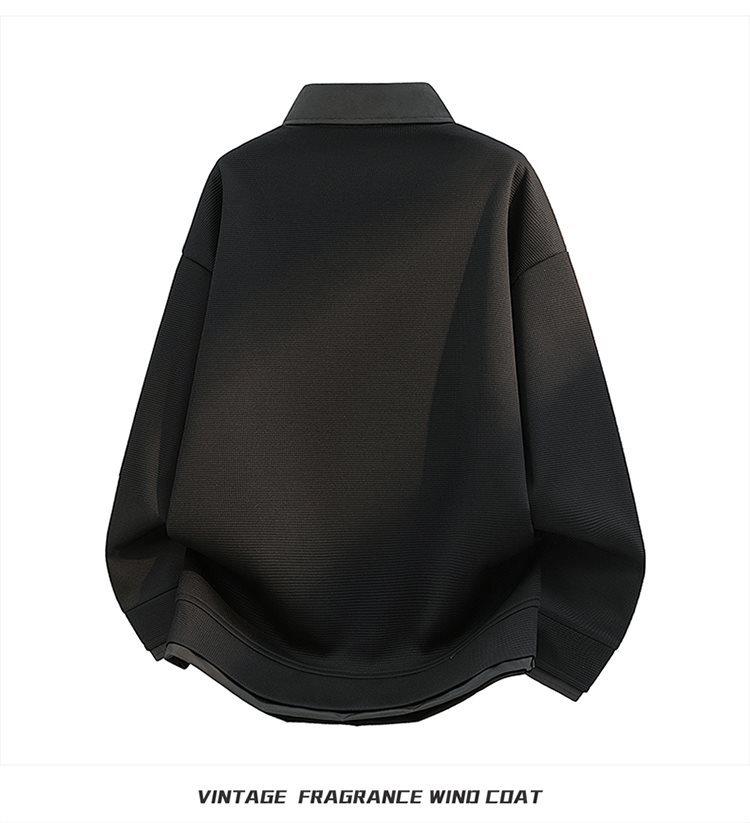 Men's Spring Color Block Patchwork Two-In-One Hoodie Polo Shirt