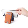 European Fashion Magnetic MagSafe Card Holder: Eco-Friendly PU Leather Folding Stand with Metal Hinge.