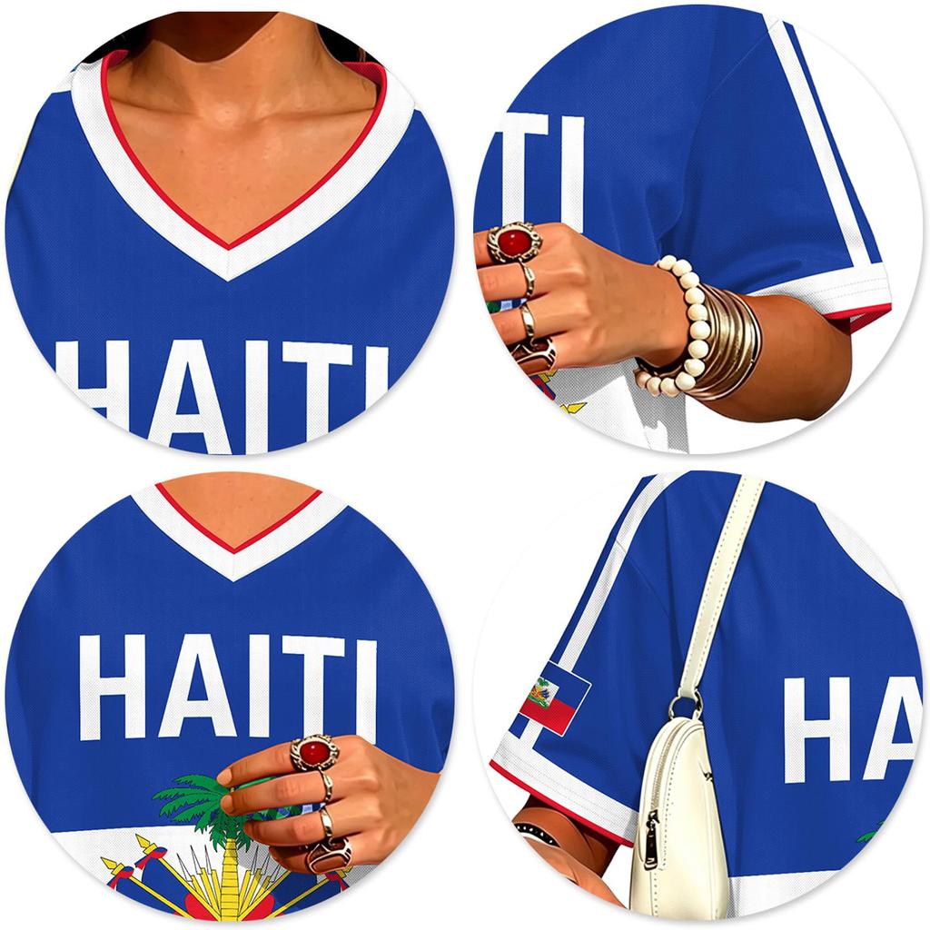 Womens Soccer Jersey V Neck Fan Shirt Y2K Style Short Sleeve Athletic Top Loose Fit Breathable Fabric