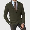 Men's Knit Blazer Jacket Slim Fit Casual Business Suit Coat with Four Color Options