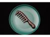 Ebony Ash Wood Wide-Tooth Meridian Massage Comb with Round Drum Handle