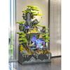 Large Feng Shui Rockery Water Fountain with Wheel for Living Room and Villa Décor