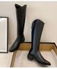 High Boots Women's Pointed Toe Korean Version Ladies Boots Rear Zipper Mid Heel Rider Boots 35-40