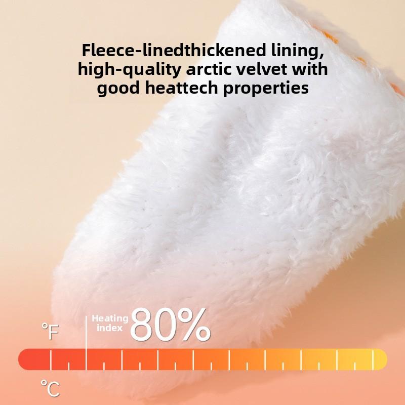 Autumn and Winter Dog Velvet Thickened Cartoon Cute Wind Soft-soled Shoes Warm and Non-slip Going Out Cotton Shoes Teddy Foot Cover