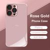 Love Heart Pattern Pink Metallic Tempered Glass Phone Case For iPhone 11 12 13 14 15 16 17 Pro Max 15 Plus 17 Air 16E Cover