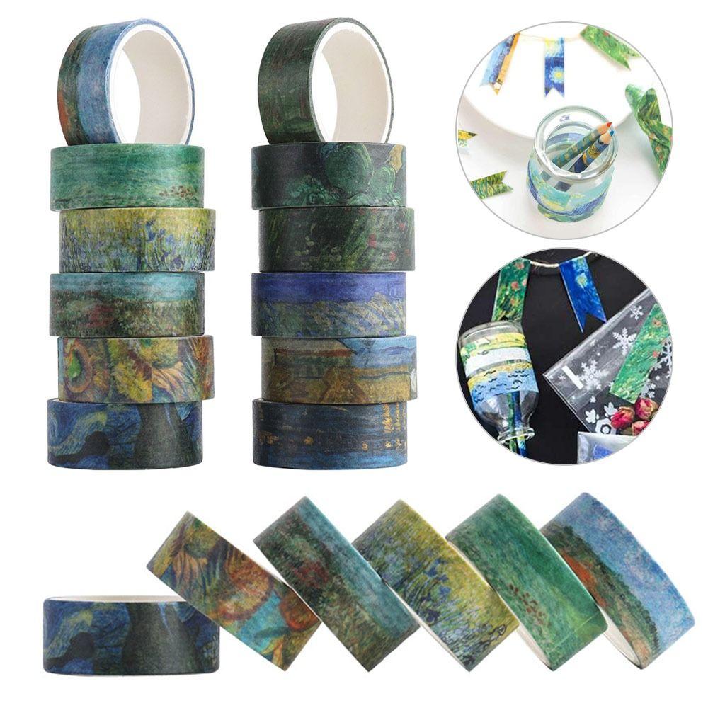 

12Rolls DIY Рвистая рука Счет Скрапбукинг Наклейки Декоративная лента Бумага Лента Канцелярские товары