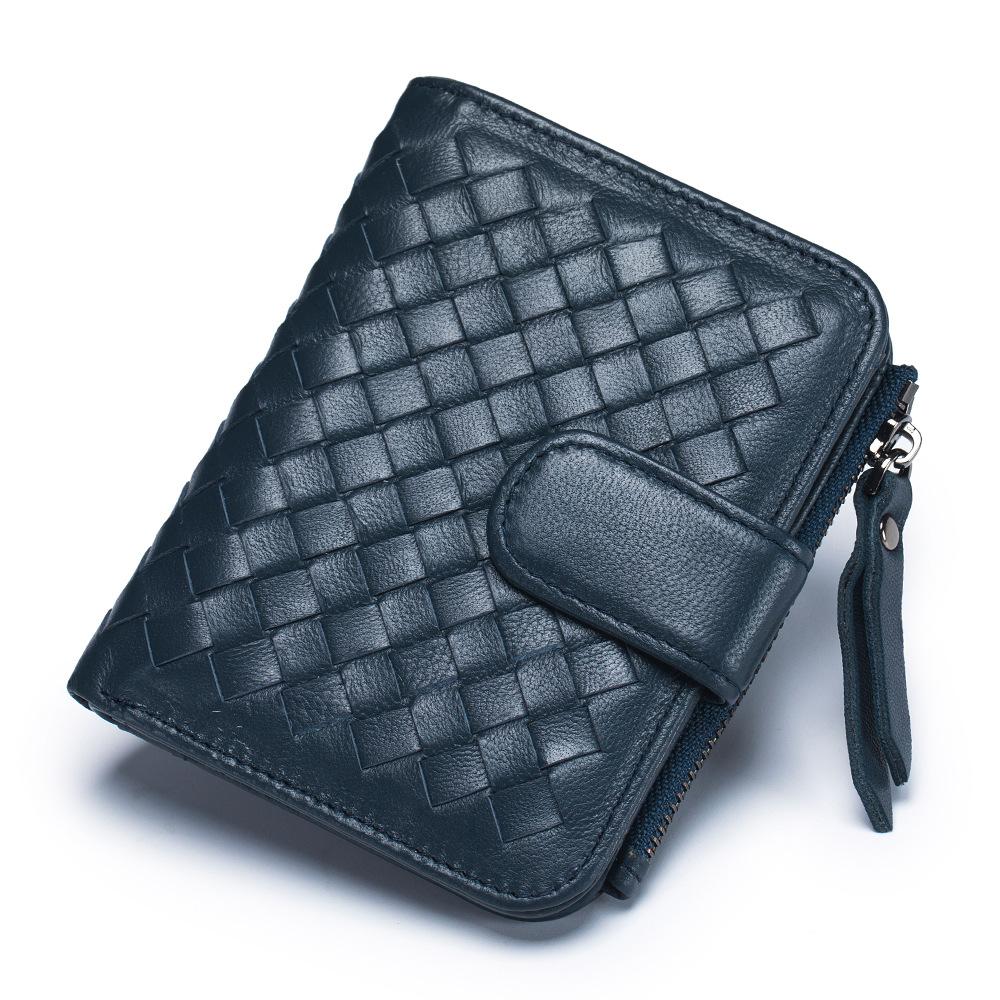 Neue kurze Damen-Geldbörse klassische gewebte kleine Geldbörse multifunktionale ultradünne Münztasche