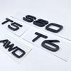 3D AWD T5 T6  Logo Emblem Badge Decal Car Sticker for Volvo S80 Car Stying  Glossy Black Emblem Nameplate Car Modification