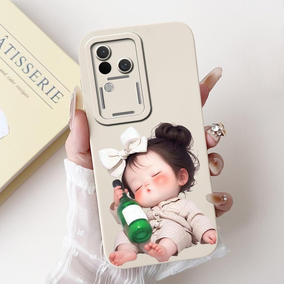 Für Vivo V30 V2318 Hülle V30 Pro V2319 Cover Beliebte Blumen Schleife Weiche Flüssigsilikon Handyhüllen Für Vivo S18 Pro V 30 Fundas