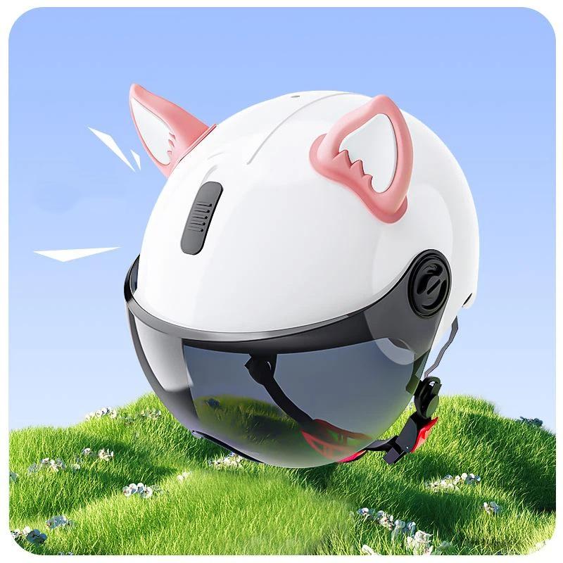 Soft ABS Bear Ear Helmet Decorations 1 Pair Adorable Appearance Easy to Install for Outdoor Riding Sports Helmets