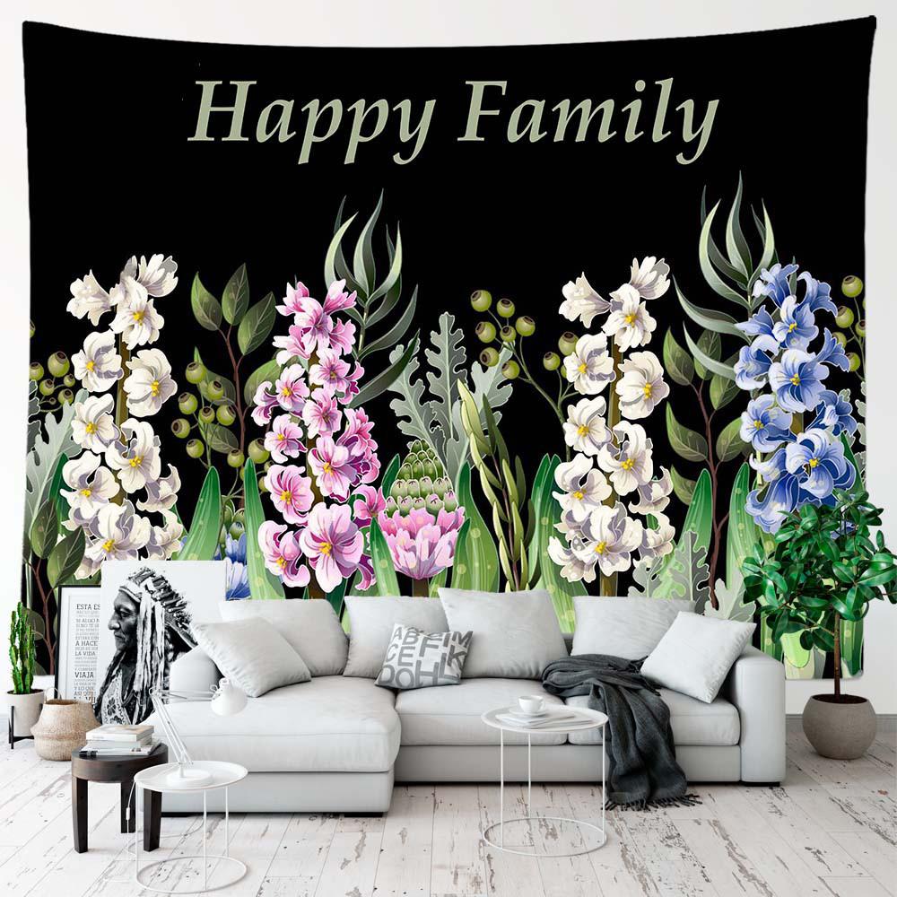 Tapiserie cu plante, agățat pe perete, pentru decorarea camerei, frunze tropicale, peisaj, flori, fundal, decor pentru dormitor